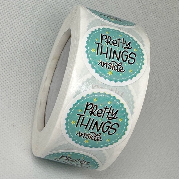 Pretty Things Inside Stickers small business 1in round | Packaging supplies - Picture 5 of 6